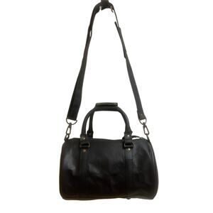 MAHI Black Full-Grain Leather Barrel Satchel | Handmade Shoulder Bag